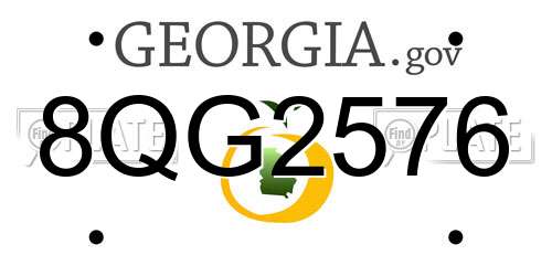 8QG2576 Georgia License Plate