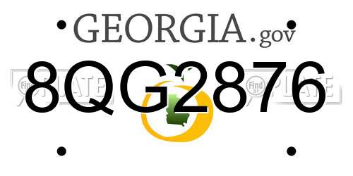 8QG2876 Georgia License Plate