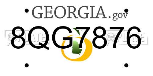 8QG7876 Georgia License Plate