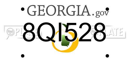8QI528 Georgia License Plate