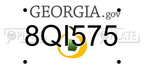8QI575 Georgia License Plate