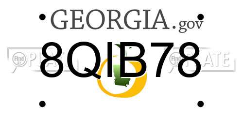 8QIB78 Georgia License Plate