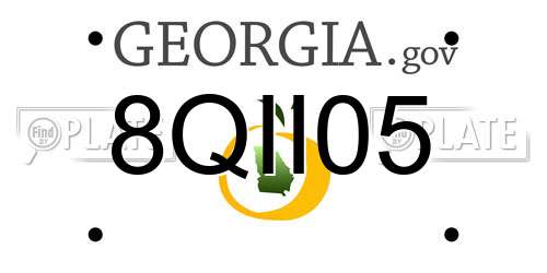 8QII05 Georgia License Plate
