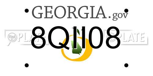 8QII08 Georgia License Plate