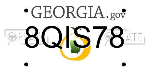 8QIS78 Georgia License Plate