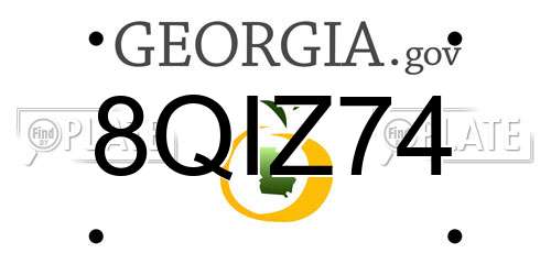 8QIZ74 Georgia License Plate