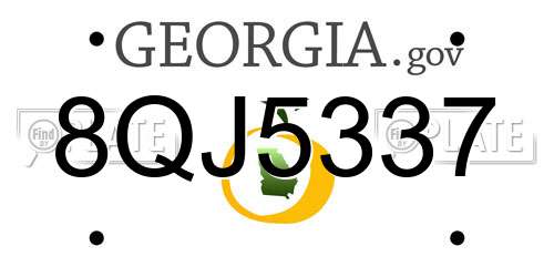 8QJ5337 Georgia License Plate