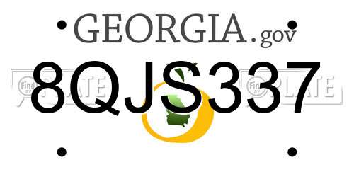 8QJS337 Georgia License Plate