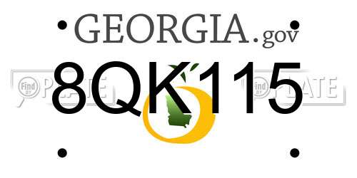 8QK115 Georgia License Plate