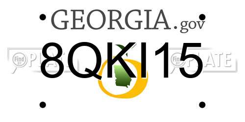 8QKI15 Georgia License Plate
