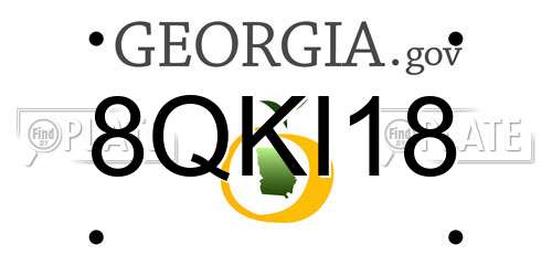 8QKI18 Georgia License Plate