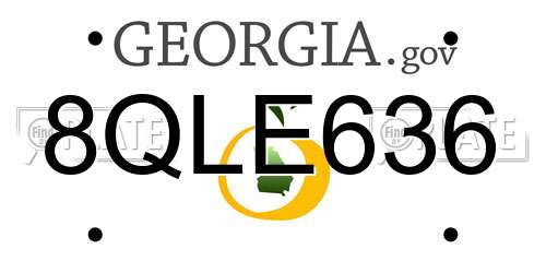 8QLE636 Georgia License Plate