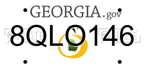 8QLO146 Georgia License Plate