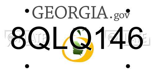 8QLQ146 Georgia License Plate