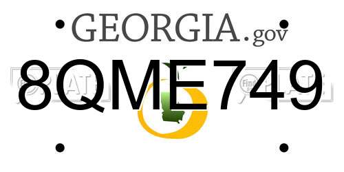 8QME749 Georgia License Plate