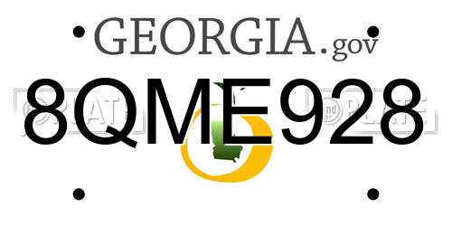 8QME928 Georgia License Plate