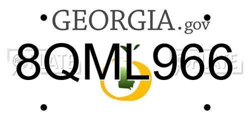 8QML966 Georgia License Plate