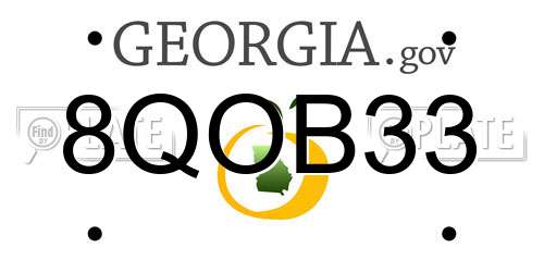 8QOB33 Georgia License Plate
