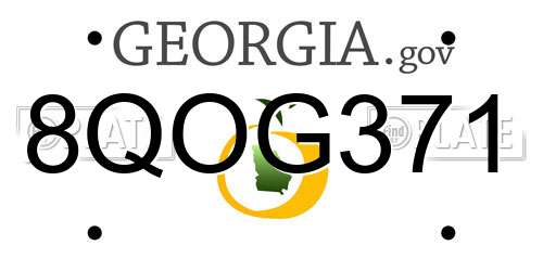 8QOG371 Georgia License Plate