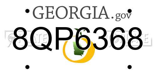 8QP6368 Georgia License Plate