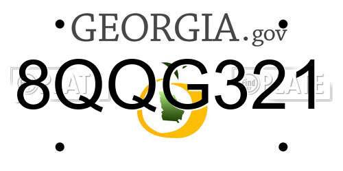 8QQG321 Georgia License Plate