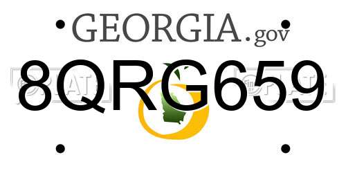 8QRG659 Georgia License Plate