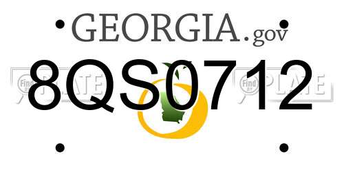 8QS0712 Georgia License Plate