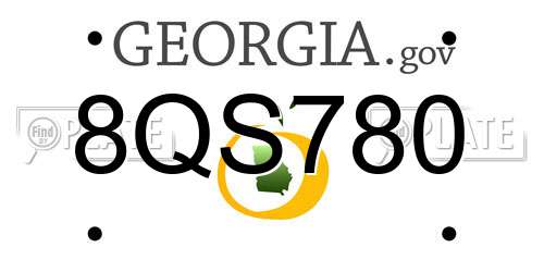 8QS780 Georgia License Plate