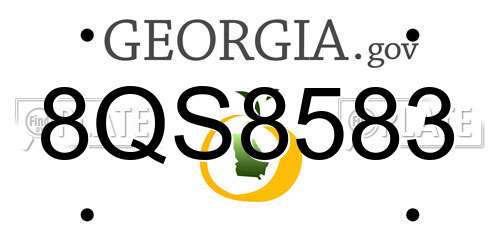 8QS8583 Georgia License Plate
