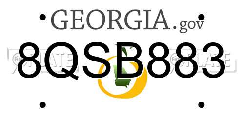8QSB883 Georgia License Plate