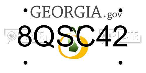 8QSC42 Georgia License Plate