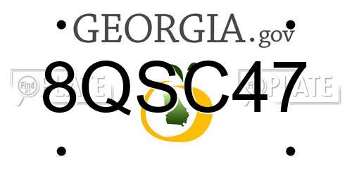 8QSC47 Georgia License Plate