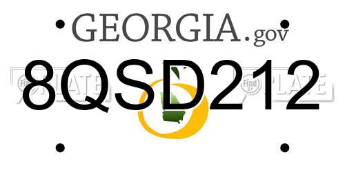 8QSD212 Georgia License Plate