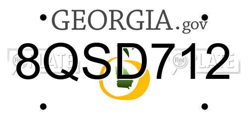 8QSD712 Georgia License Plate