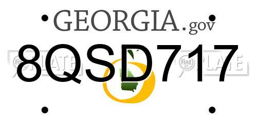 8QSD717 Georgia License Plate