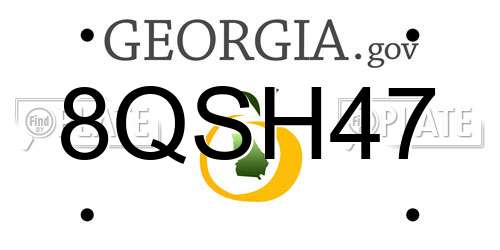 8QSH47 Georgia License Plate
