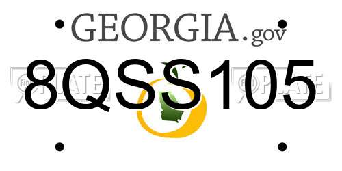 8QSS105 Georgia License Plate