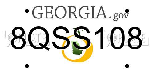 8QSS108 Georgia License Plate