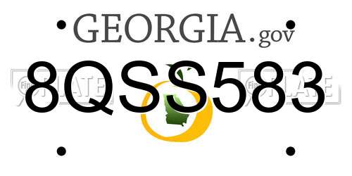 8QSS583 Georgia License Plate