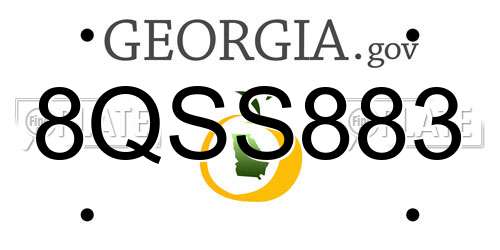 8QSS883 Georgia License Plate