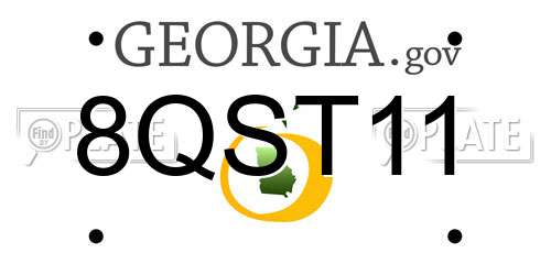 8QST11 Georgia License Plate