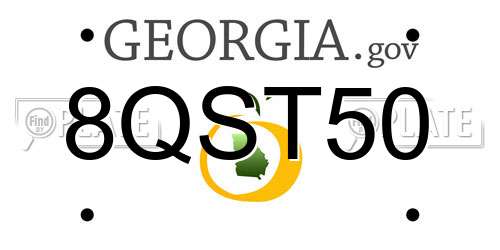 8QST50 Georgia License Plate