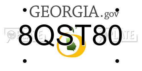 8QST80 Georgia License Plate