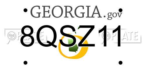 8QSZ11 Georgia License Plate