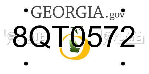 8QT0572 Georgia License Plate