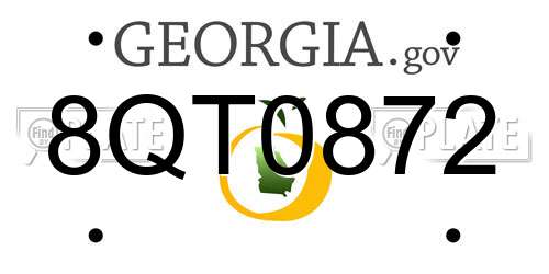 8QT0872 Georgia License Plate