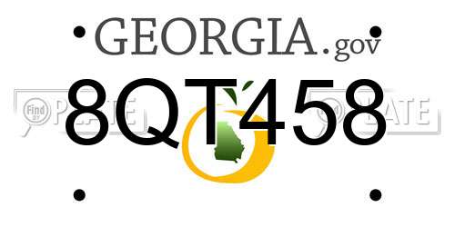 8QT458 Georgia License Plate
