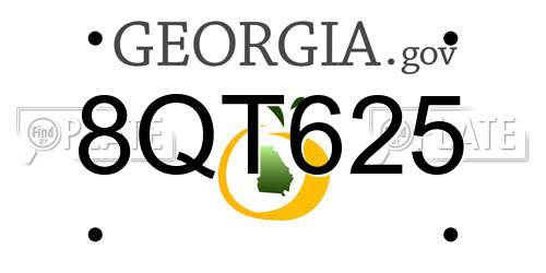 8QT625 Georgia License Plate