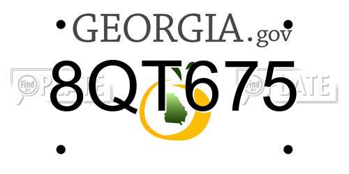 8QT675 Georgia License Plate