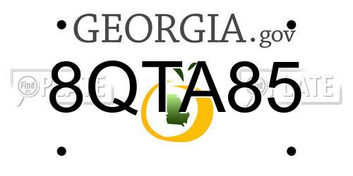 8QTA85 Georgia License Plate